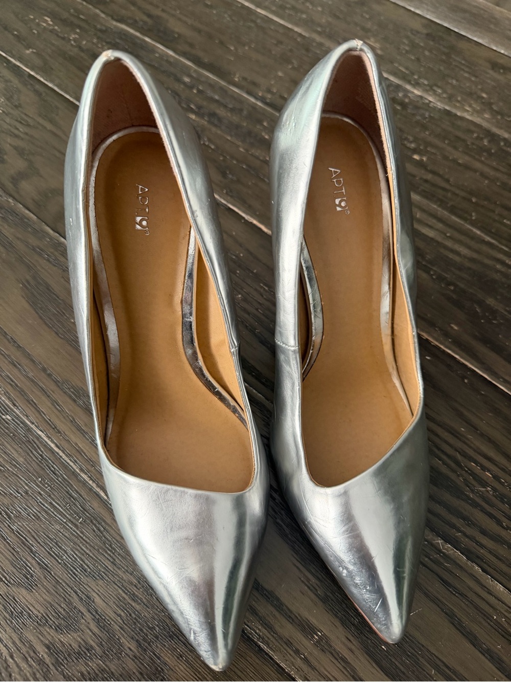 Apt. 9 Metallic Silver Pointed Toe Heels